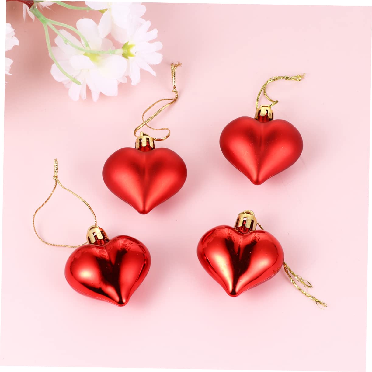 DECHOUS 3 Sätze Romantische Herz Hängedekorationen Rote Love Heart Ornamente Für Hochzeit Valentinstag Und Partys Hängende Verzierungen Für Zuhause Und Feiern 36 Stück * 3