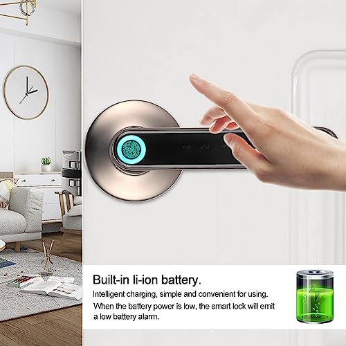 Trava de Maçaneta de Porta Inteligente, Aplicativo de Senha de Impressão Digital Biométrica, Trava d