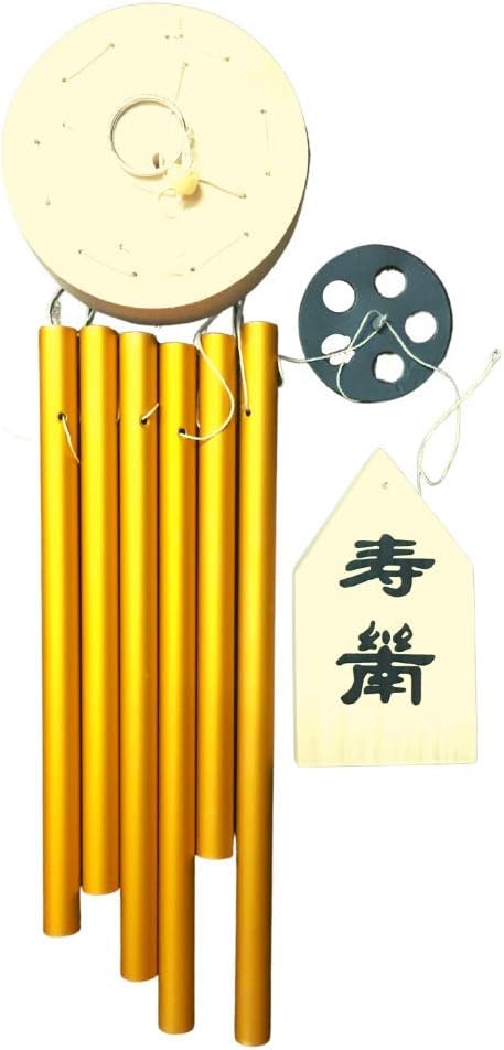 Feng Shui Wind Chimes for Home & Balcony | 6 Rod Golden Wind Chime for Positive Energy & Vastu | Wind Chimes for Living Room, Bedroom & Door | Home Decor Hanging with Pleasant Sound