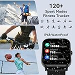 Smart Watch, 1.85" Smartwatch for Men Women (Answer/Make Call), Heart Rate, Sleep Monitor, Pedometer, 120+ Sport Modes Activity Tracker, IP68 Waterproof Fitness Watch for Android iOS (Black) - Image 4