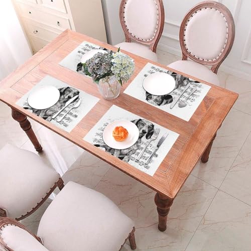 Set de table teckel musique antidérapant lavable cuisine maison - 4