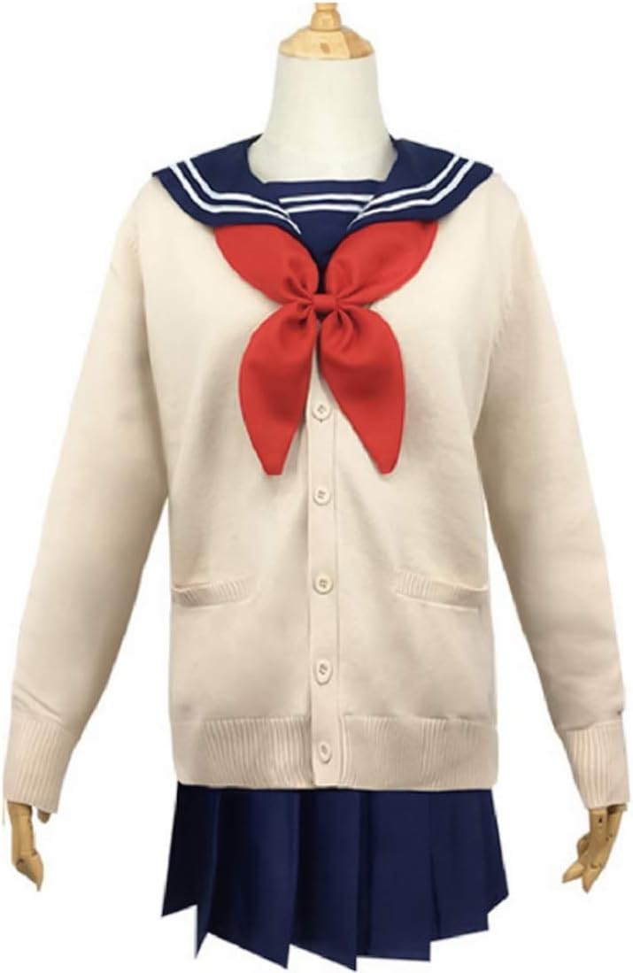 GUDA My Hero Academia Cosplay Costume,Himiko Toga Cosplay Outfit,Cartoon Anime Uniform for Role Play Party Dress Up Full Set - L