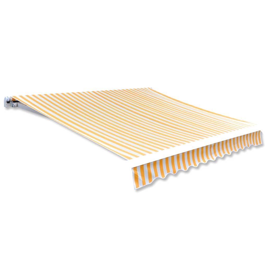 AUVYI Tenda da sole in tela, colore giallo girasole e bianco, 3 x 2,5 m, tessuto di ricambio per tende da sole e balcone, protezione solare, resistente all'acqua