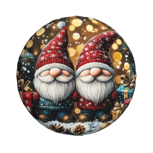 Image of Christmas Gnome Spare Tire Cover Winter Weatherproof Universal Wheel Protectors Christmas New Year Wheel Covers for Rv Camper Travel Trailer SUV Truck 15 Inch Holiday Xmas Decor