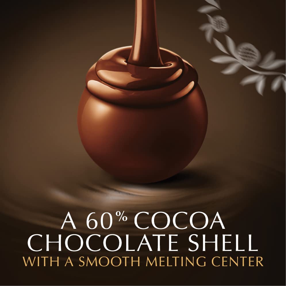 Lindt LINDOR 60% Extra Dark Chocolate Truffles, Dark Chocolate Candy with Smooth, Melting Truffle Center, Great for gift giving, 5.1 oz. Bag (6 Pack)