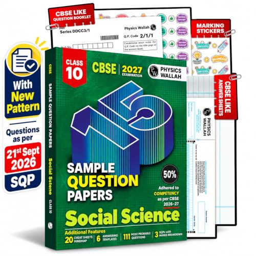 PW CBSE 15 Sample Question Papers Class 10 Social Science For 202...