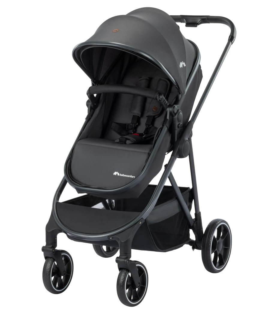 Bebeconfort Brume Trio, cochecito 3 en 1 con silla de coche, de 0 a 4 años, set de cochecito ligero, mecanismo de plegado compacto, Mineral Graphite