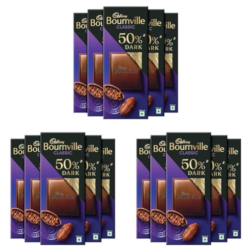 Image of Cadbury Bournville Rich Cocoa 50% Dark Chocolate Bar, 75 Gm (Pack Of 15)