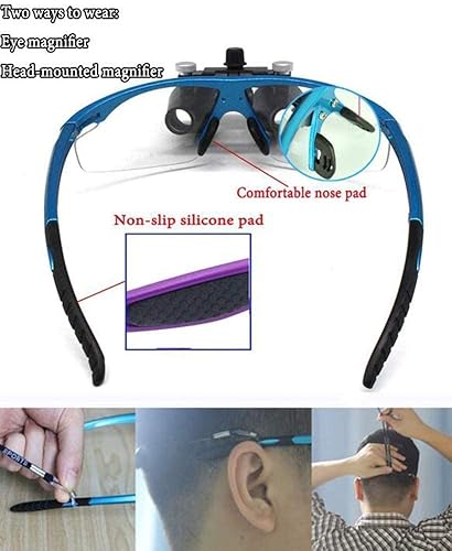 Miniatura 2 de Lupa médica quirúrgica dental, 3.5X bi-direccional ajustable marco de gafas binocular lupa reloj y reparación de reloj