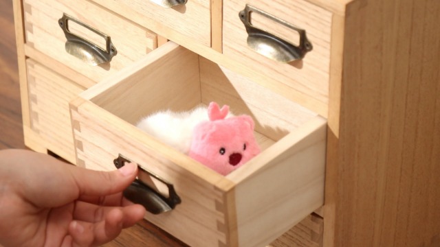 Boîte Rangement Bois Massif Kirigen - Organisateur Bureau Design - Paulownia Naturel - Grand Tiroir