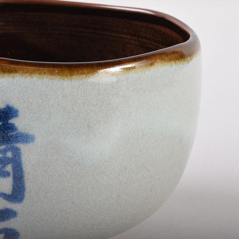 Amazon.co.jp: 茶道具 膳所焼 陽炎園造 淡海ぜぜ 而妙斎筆 柿絵茶碗 