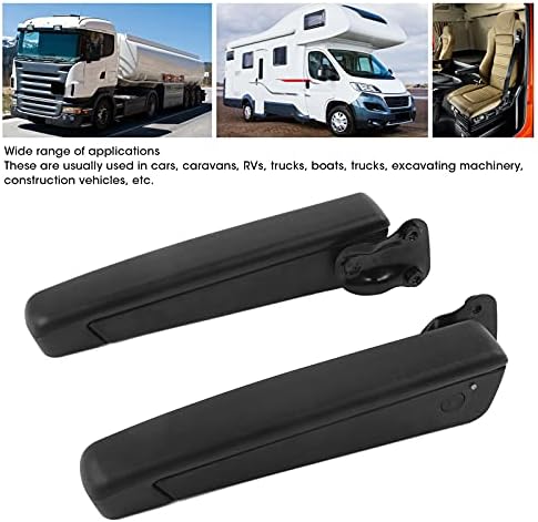 Van Arm Rest, Pair Car Adjustable Seat Armrest Shock PU Sponge Black Universal for Automobiles Trucks