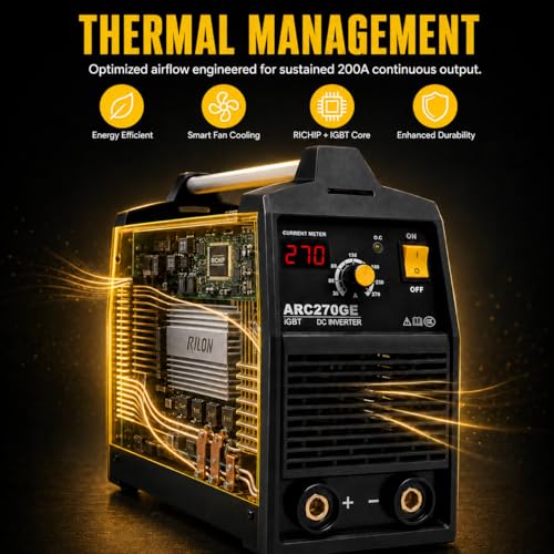 Image of RILON ARC 270GE Welding Machine | True 270A Heavy Duty IGBT Welder | RI CHIP Smart Control | Hot Start & Arc Force | 2.5mm & 3.2mm Rod | Industrial ARC Machine