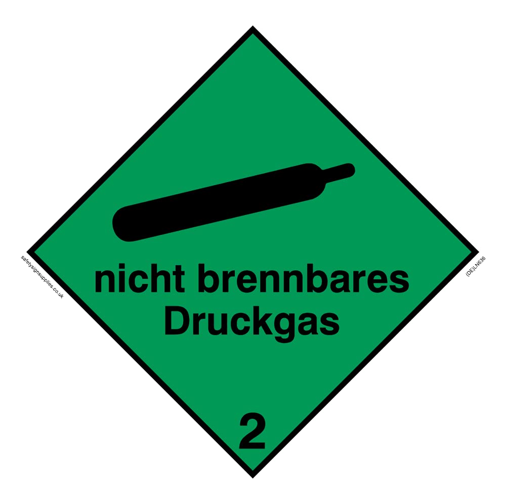 Pack of five - Non-flammable Compressed Gas Sign - 100x100mm - S10