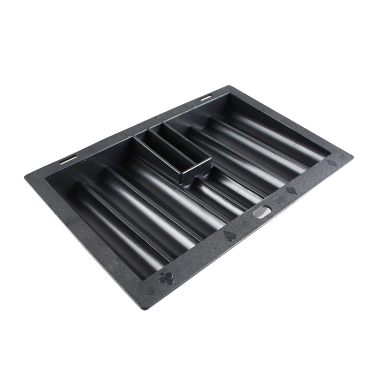 Bandeja para Fichas de Póquer y 2 Ranuras para de Plástico Negro Capacidad para 350 Fichas y Almacenamiento Organizado Adecuado para Juegos de Mesa