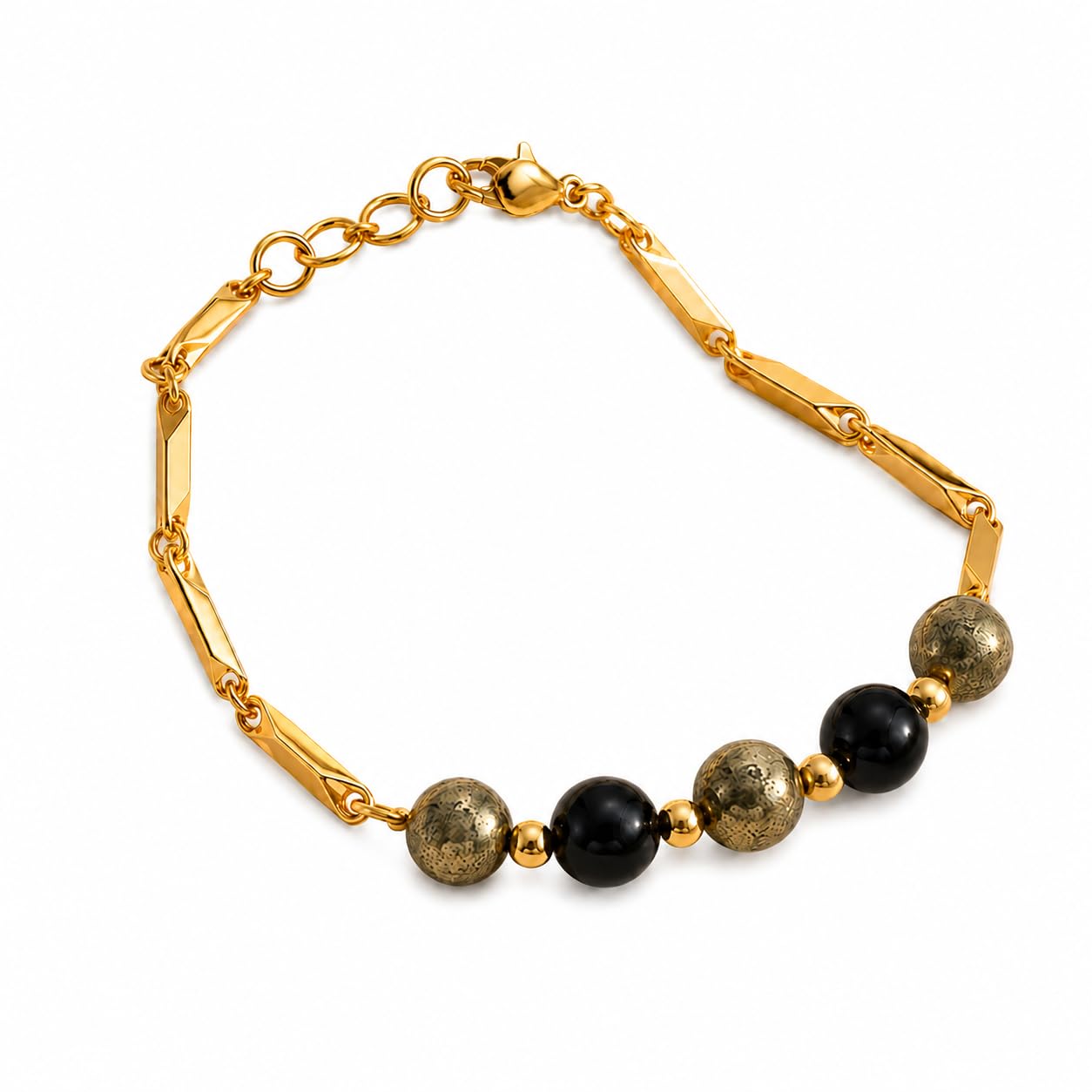 Richie Rich Rice Chain Bracelet | Premium Gold Tone Plated Bracelet for Men & Women