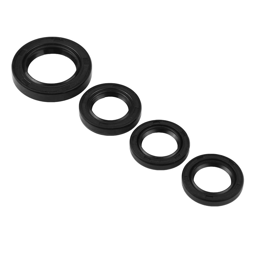 Qiilu 4 Pcs Oil Seal Replacement GY6 Oil Seal Engine Crankshaft Seal Gear Crank Case Oil Seal for Most GY6 152 QMI 157QMJ