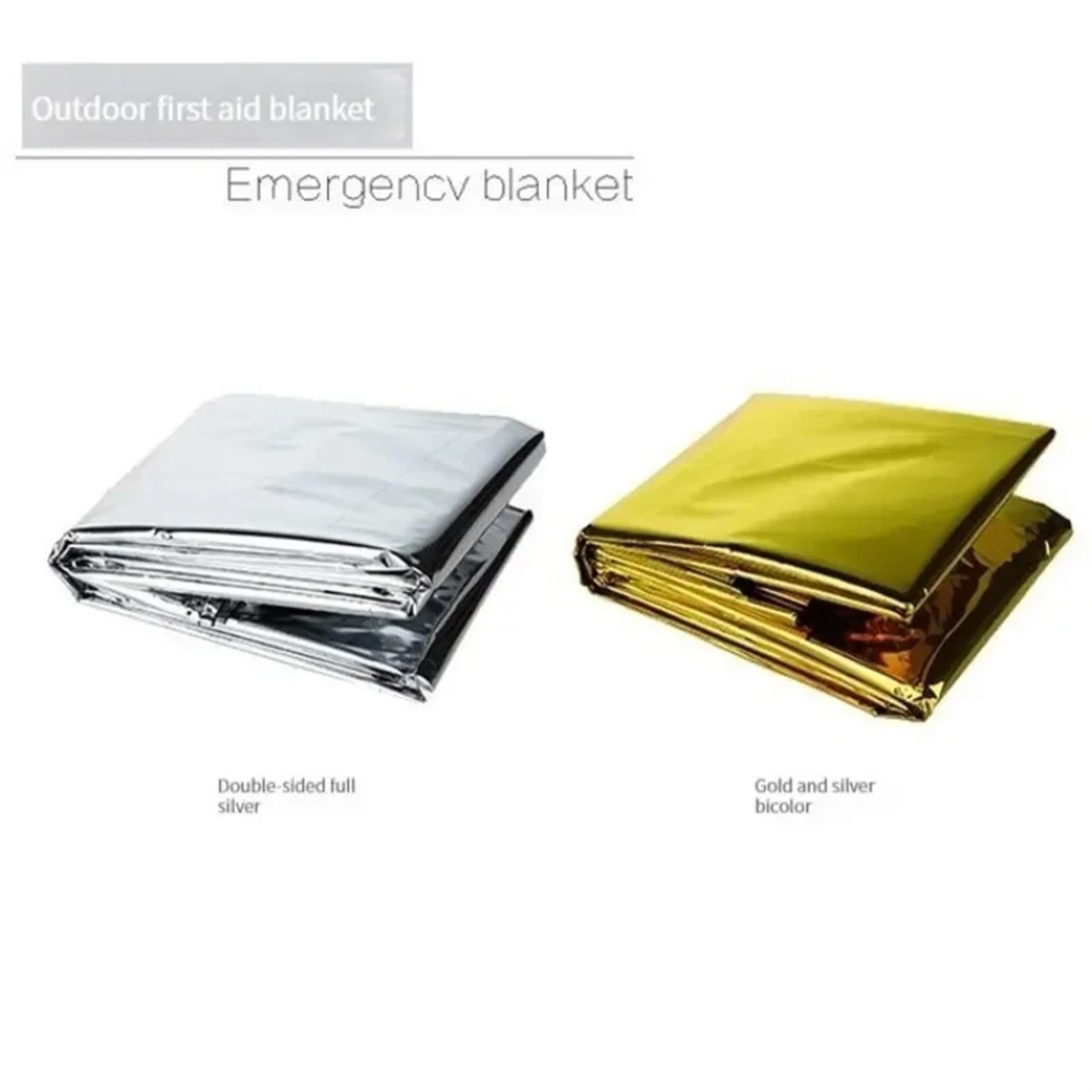 Manta de Supervivencia de Emergencia for Exteriores, Impermeable, Cortina de Rescate de Primeros Auxilios, Manta térmica de lámina, 130x210cm, 2-10 Uds.(10pcs)