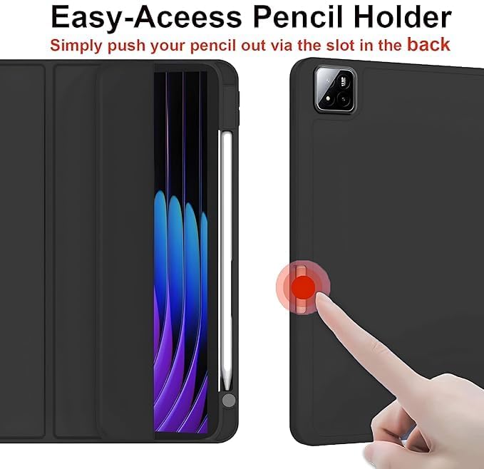 Image of ProElite Cover for Xiaomi Mi Pad 8 /Pad 8 Pro 11.2 inch Cover, Soft Flexible Flip Case Cover with Pen Holder for Xiaomi Mi Pad 8 /Pad 8 Pro 11.2 inch, Support Auto Sleep Wake, [Recoil Series] - Grey
