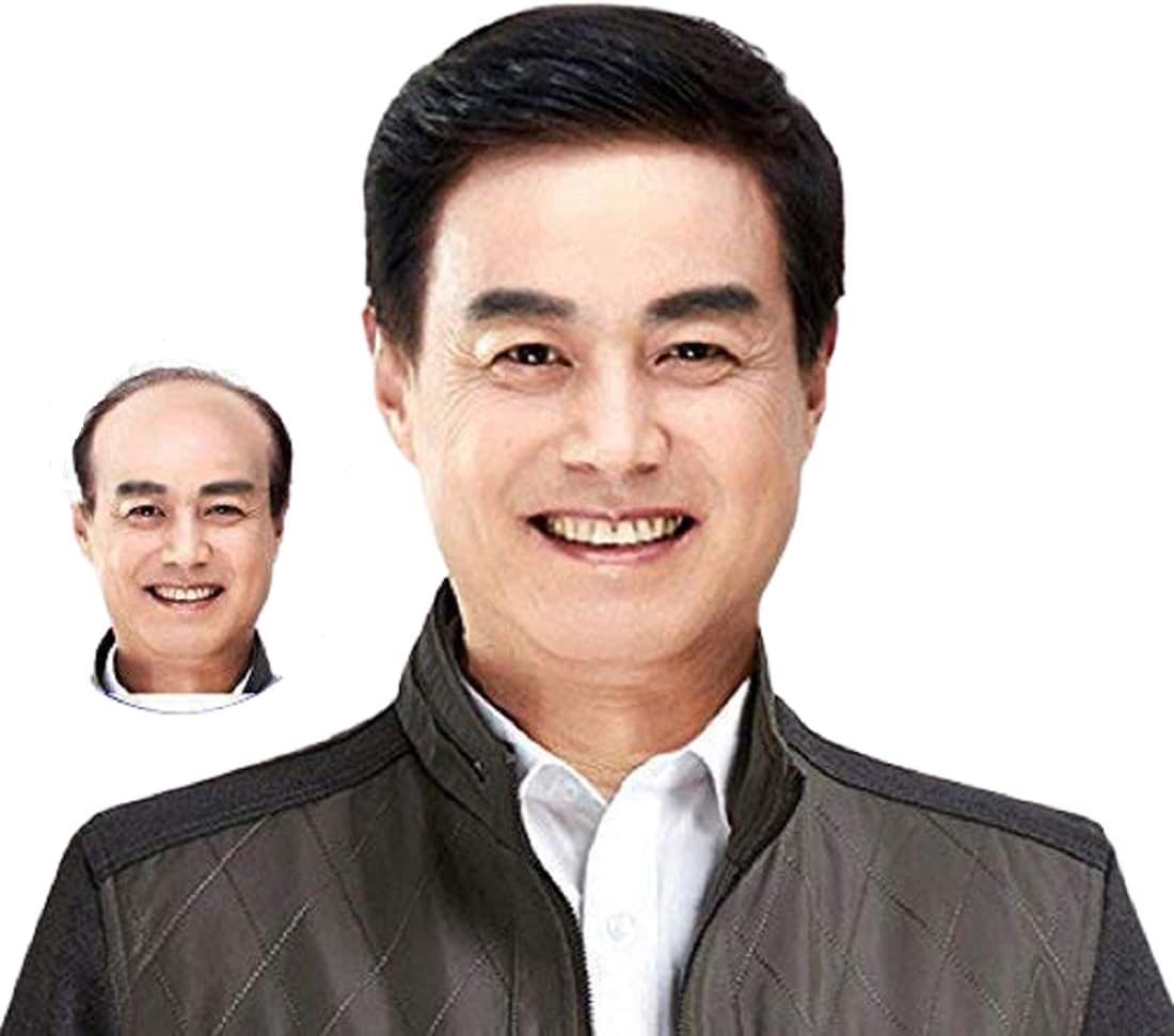 Thrift Bazaar® Mens Hair Wigs Regular Wear Natural Cool Old Middle Age Mature Side Parting Short Hair Pieces - Black