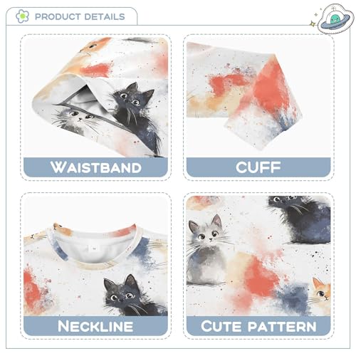 Funny Cat Shabby Chic Big Girls Hooded Sweatshirt Crewneck Boys Sweat Shirt Party 4T3