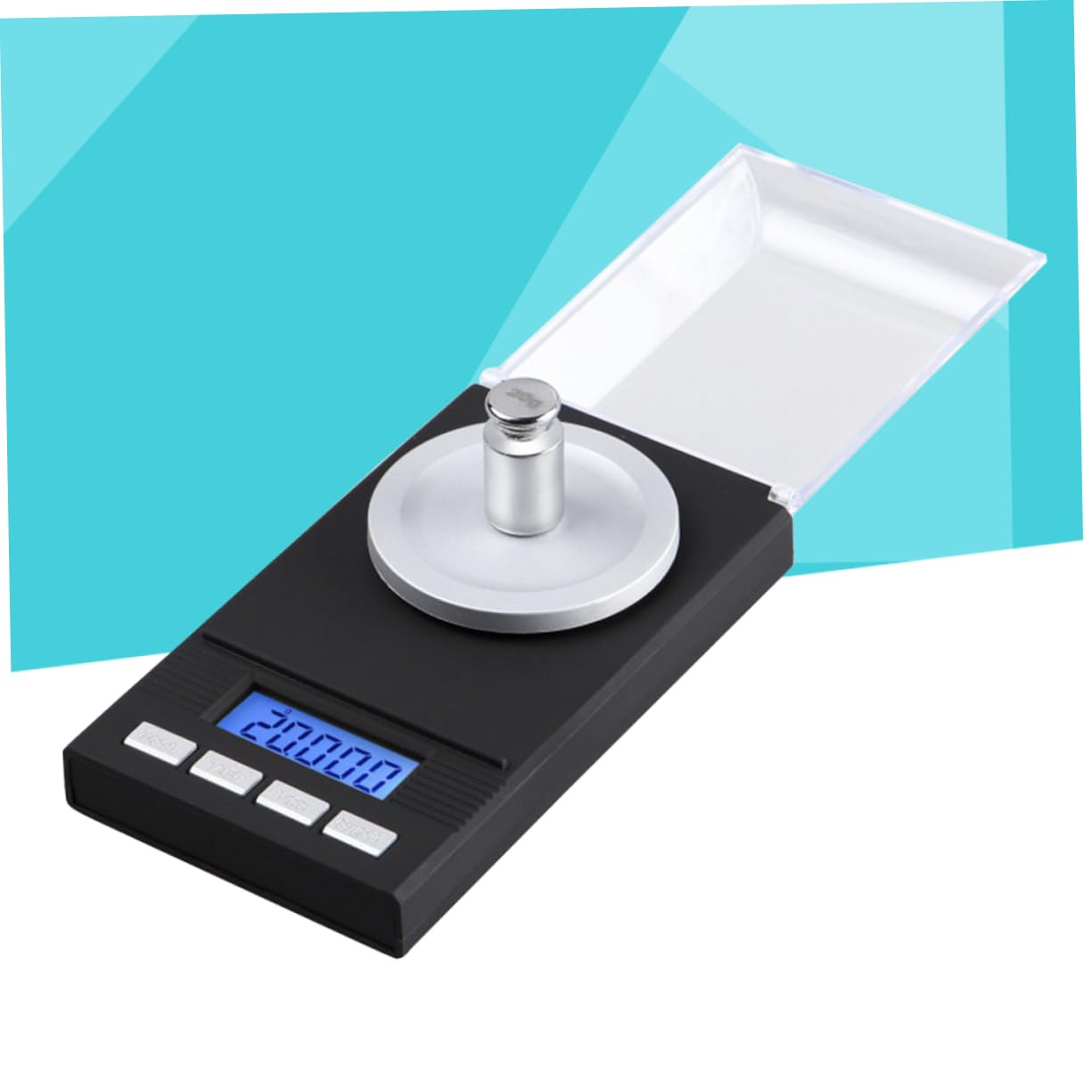 Garneck 100g Mini Digital Jewelry Scale Calibration Weights LCD Display Compact Design for Weighing and Gems Black