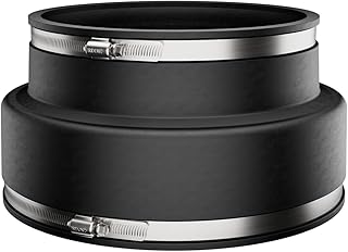 Fernco P1070-88 Flexible PVC Corrugated Pipe Coupling for ADS and Hancor Corrugated to Plastic Plumbing Connections 8" Black