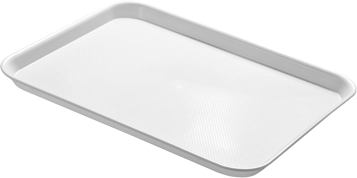 Plastic Cafeteria Trays,Fast Food Serving Trays,13"X17",Set of 6(White) - Image 4