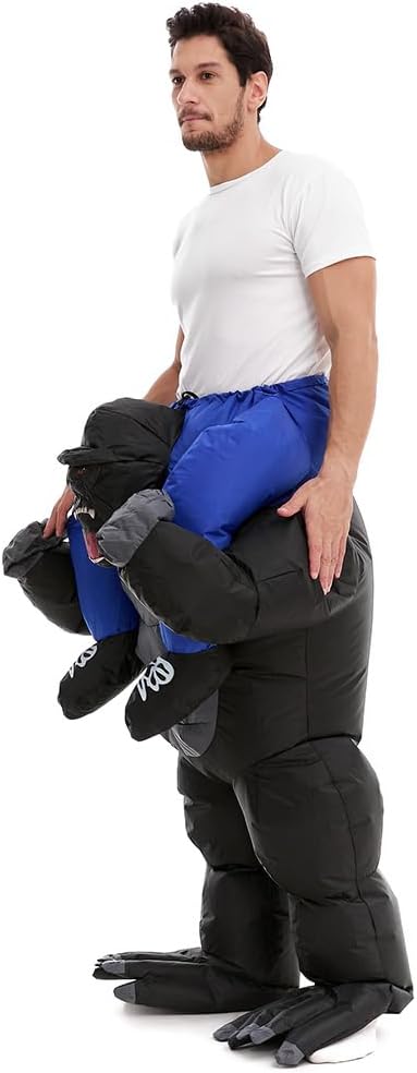 HSCTEK Adult Inflatable Gorilla Piggy Back Rider Costume