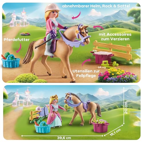 PLAYMOBIL | Princess Magic | Prinzessin mit Pferd | Prinzessinnenspielzeug | Spielzeug für Kinder ab 4 Jahren | 71801 – Ansicht 4