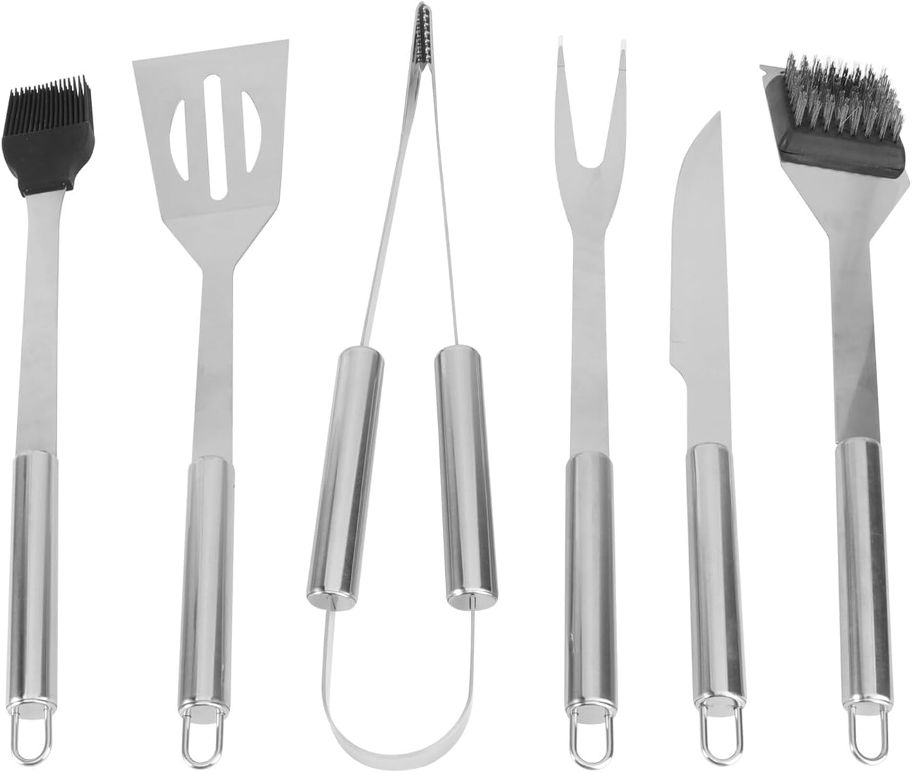 Mikikit Heavy Duty Stainless Steel Barbecue Set with Aluminum Case Portable BBQ Grill Tool Kit for Outdoor Camping Barbeque Accessories with Heat-Resistant Elongated Handles Gift for Grill