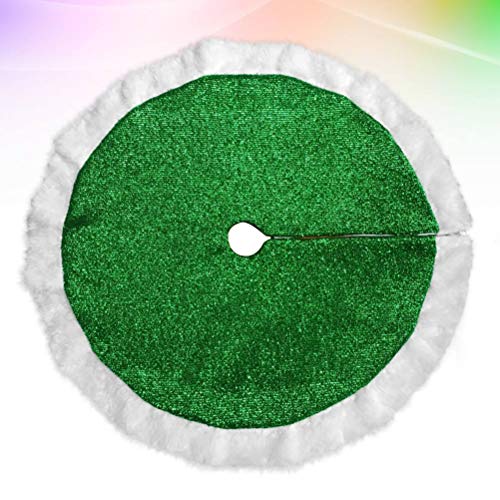2Pcs Green Christmas Tree Skirt Holiday Tree Ornaments Decoration Xmas Tree Mat Cover Home Party Decor (125Cm) Christmas Decorations #TOP3