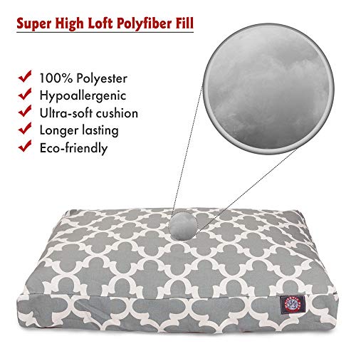Gray Trellis Medium Rectangle Indoor Outdoor Pet Dog Bed With Removable Washable Cover By Majestic Pet Products #TOP1