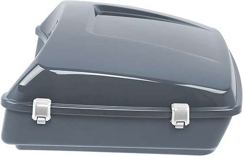 Miniatura 3 de Gunship - Maletero gris con respaldo y bolsas de sillín rígidas, alforjas para Harley Touring Road King CVO Road King CVO Road Street Glide Electra