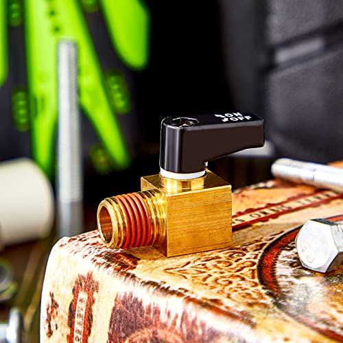 Air Compressor Valve, Ball Type Drain Valve Brass Mini Ball Valve, 1/4 Inch Npt Male X Npt Female For Air Compressor (2 Pieces) #TOP3