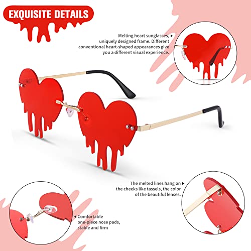 SCVGVER Dragonfly Frame Melting Heart Rimless Sunglasses for Women Men Vintage Creative 90s Sunglasses Frameless Glasses 5