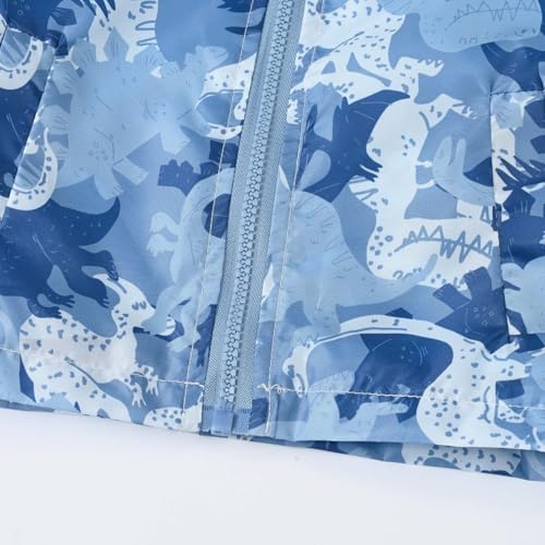 Toddler Girls Boys Spring Jacket Cartoon Windbreaker Coats Baby Rain Jacket Hooded Zip Lightweight Dinosaur Outerwear4