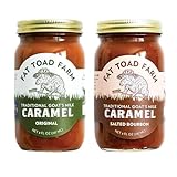 Fat Toad Farm - Goat’s Milk Caramel Sauce Bundle, Original & Salted Bourbon Cajeta, Small-Batch Vermont Made, All Natural Dulce de Leche Style Dessert Sauce, 8 oz Jars