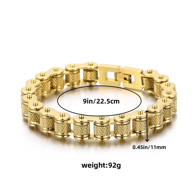 Generic 18k Gold Cuban Men's Bracelet, Fashionable Tough Guy Style, Hip-Hop Bracelet, Suitable for Holidays2