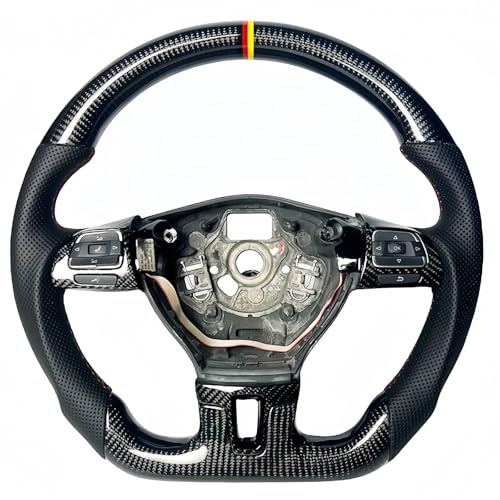 J[ANZT[ LED Carbon Fiber Sports Steering Wheel Compatible With VW Golf R6 MK6 Allerton Siko R Line GTI GTD GTER(MK6 Style 1)