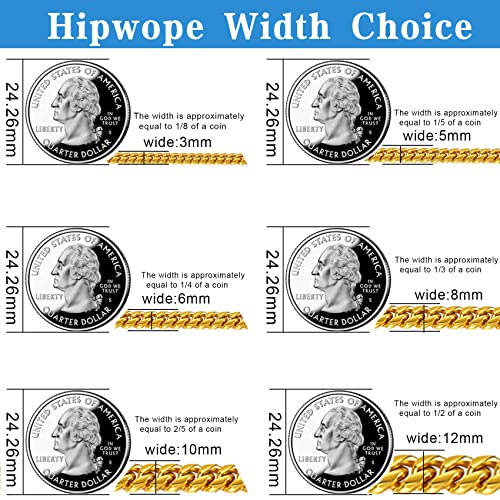 Hipwope Catena a maglia cubana per uomo Donna