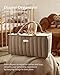 Blissful Diary Baby Diaper Caddy Organizer, Stylish Storage Basket for Newborn Essentials and Diaper Station, Gift for Baby Shower and Registry Must-Have, Mocha Brown