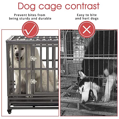 Smonter 38" Heavy Duty Strong Metal Dog Cage Pet Kennel Crate Playpen With Wheels, I Shape, Dark Silver … #TOP3