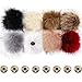 Produktbild Faux Fuchs Pelz Flauschige Pompom Ball für Hut mit Abnehmbarer Druck Knopf für Stricken Hut Schuhe Schal Tasche (Farbe B, 8 Stücke)