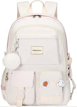 Backpack for Girls, Laptop Backpack Bookbag Cute School BagBeige