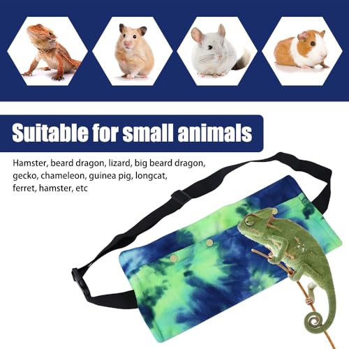 Image of DONGKER Bearded Dragon Sling Carrier,Adjustable Velvet Lizard Leash Harness Bag with Adjustable Strap & Buckle for Outdoor Travel