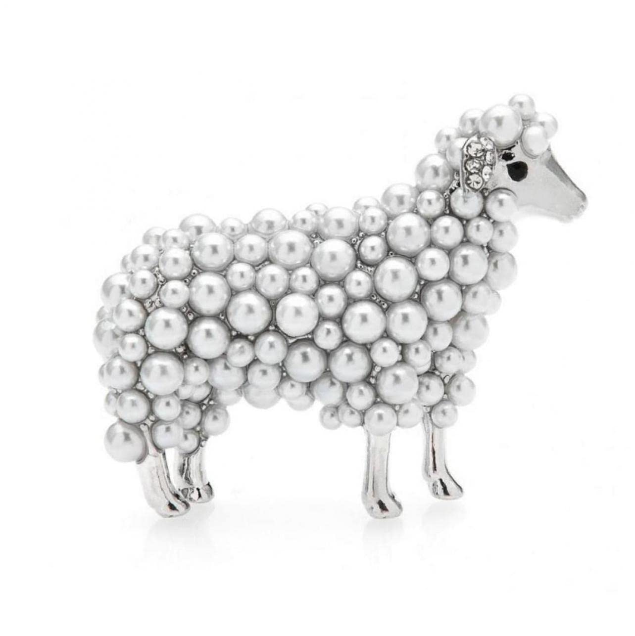 Pearl Sheep Brooches Animal Rhinestone Brooch Pin for Women Party Dress Accessries Brooch Pins Gifts