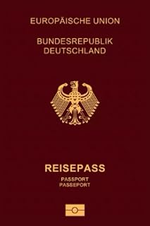 German Deutschland European Union Passport Cover Theme Softcover Lined 6'' x 9'' Notebook / Journal 120 pages