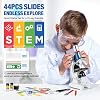 58-Piece Kids Microscope Kit - 100X-1200X Magnification, Metal Body, LED Light, Carrying Box - Science Experiment Toy for Kids Ages 5-12