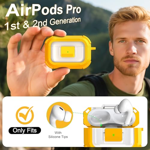 Image of RFUNGUANGO AirPods Pro 2 Case with Lock Carbon Fiber Series, Gray